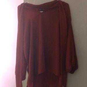 Burnt orange blouse , size l , long sleeve